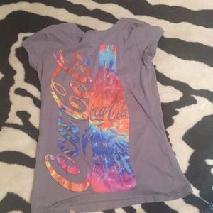 Grey Coca Cola tie die tee shirt